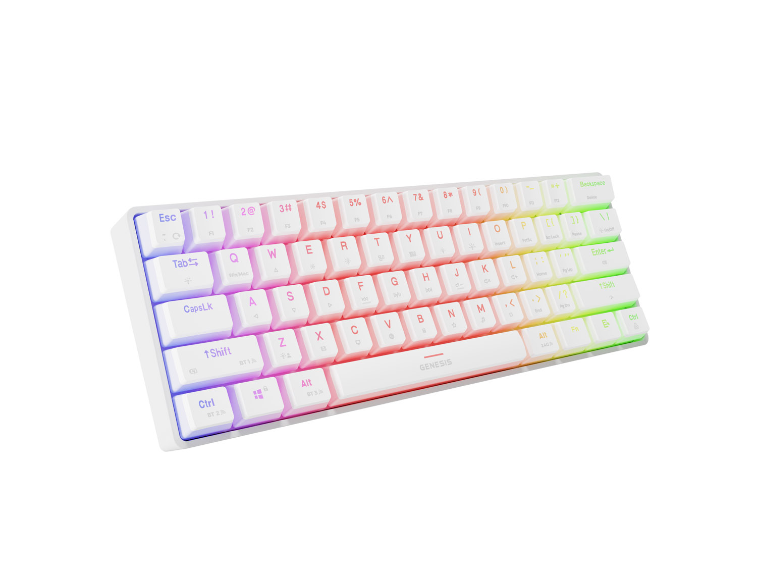 Genesis herná klávesnica THOR 660 G2/ Gateron Red/ USB+BT/ US layout/ Biela 