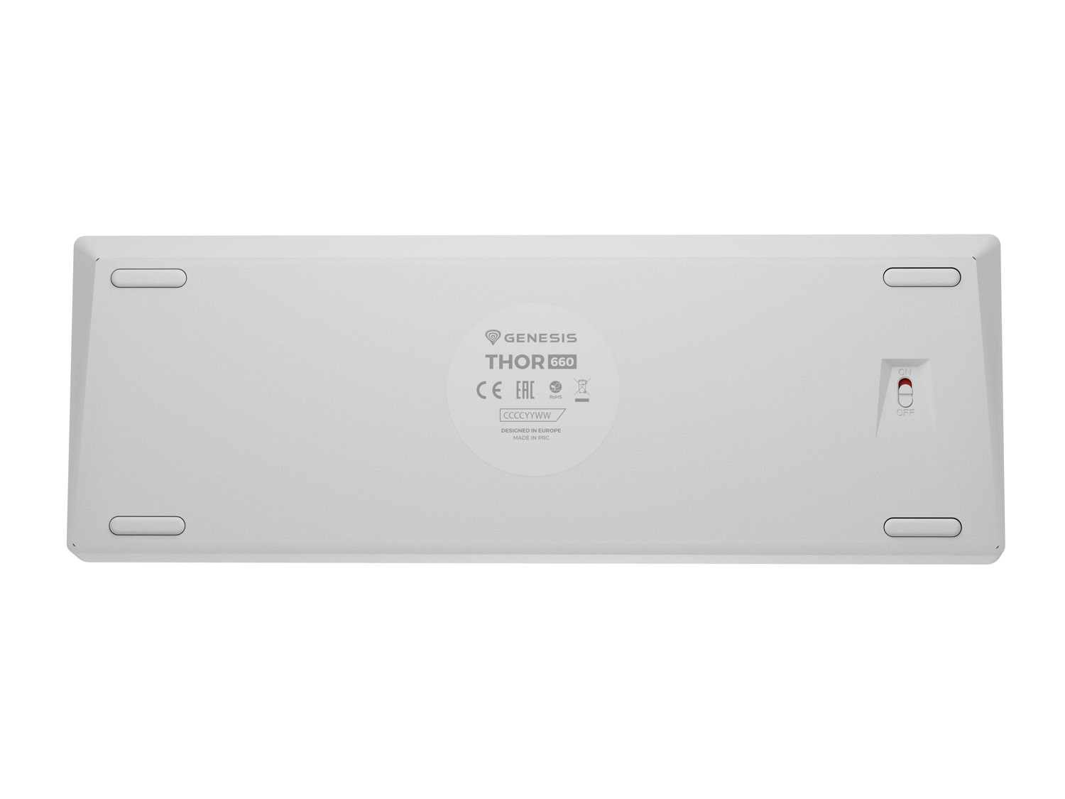 Genesis herná klávesnica THOR 660 G2/ Gateron Red/ USB+BT/ US layout/ Biela 