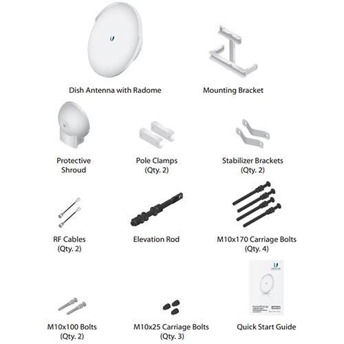 Ubiquiti RocketDish, 31dBi, 5GHz AC, Rocket Kit 