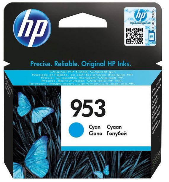 HP 953 azúrová atramentová kazeta, F6U12AE