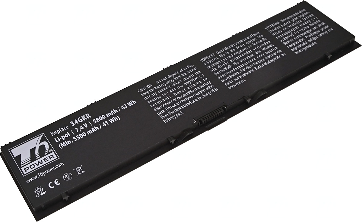 Batéria T6 Power pre Dell Latitude E7440, Latitude E7450, 5800mAh, 43Wh, 4cell, Li-pol