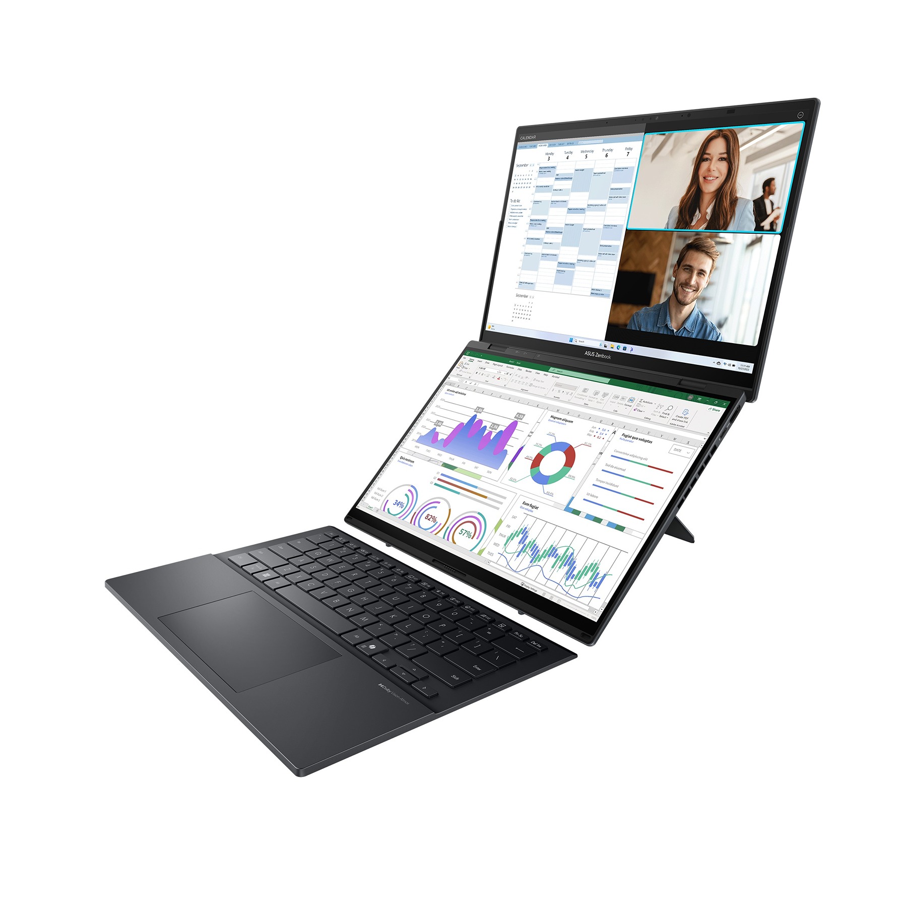 ASUS Zenbook Duo 14 OLED/ UX8406CA-OLED166X/ U9-285H/ 14"/ 2880x1800/ T/ 32GB/ 1TB SSD/ Arc 140T/ W11P/ Gray/ 2 