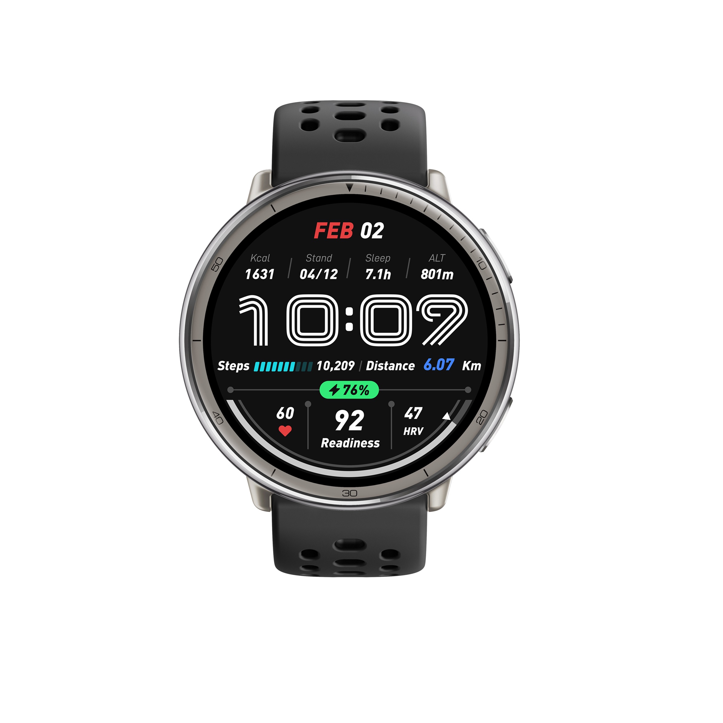 Amazfit Active 2 Round/ Silver/ Šport Band/ Black 