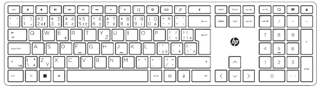 HP 475/ Bezdrôtová USB + Bluetooth/ Čierna 