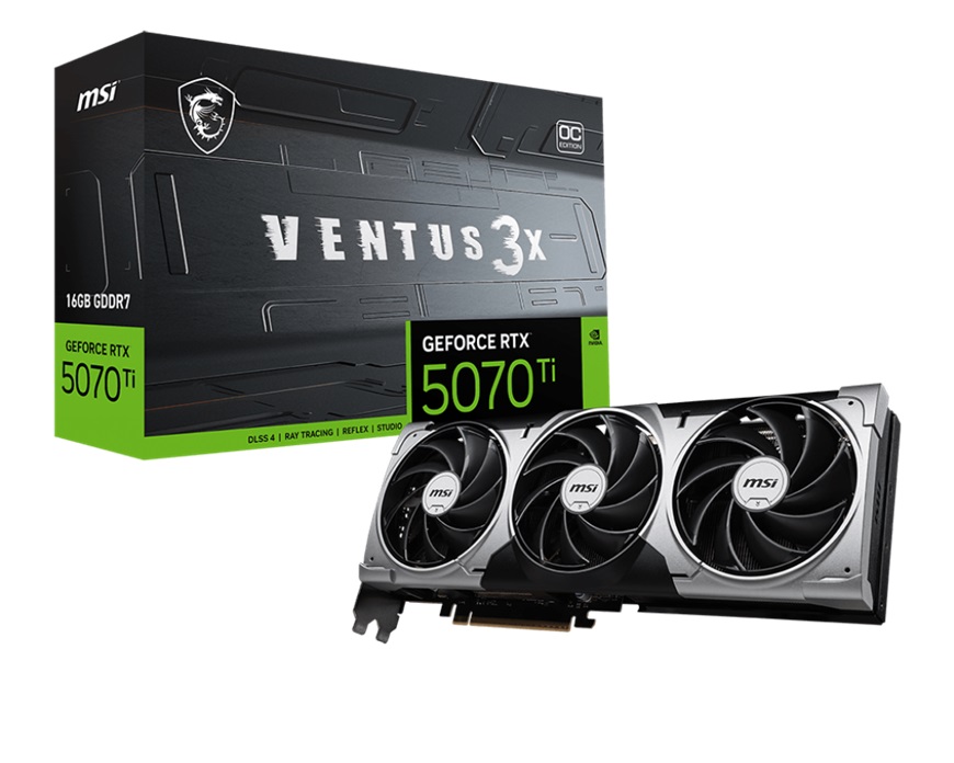 MSI GeForce RTX 5070 Ti VENTUS 3X/ OC/ 16GB/ GDDR7 