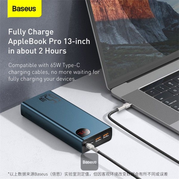 Baseus Powerbanka Adaman Metal 20000mAh 65W modrá 