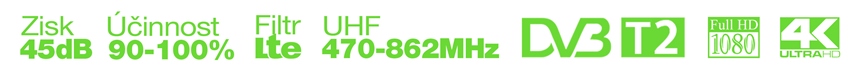 EVOLVEO HDO, aktívna vonkajšia DVB-T2 anténa, filter LTE, 4G, 5G 
