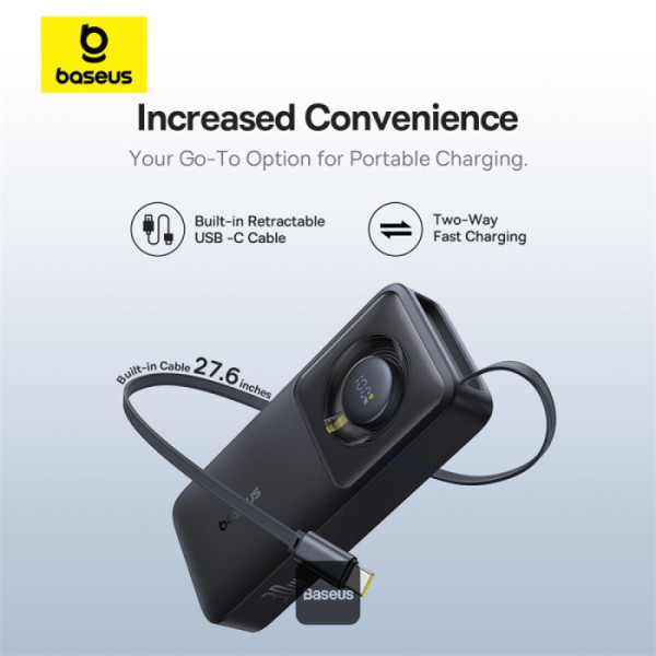 Baseus Powerbanka OS Free2Pull 10000mAh 30W čierna 