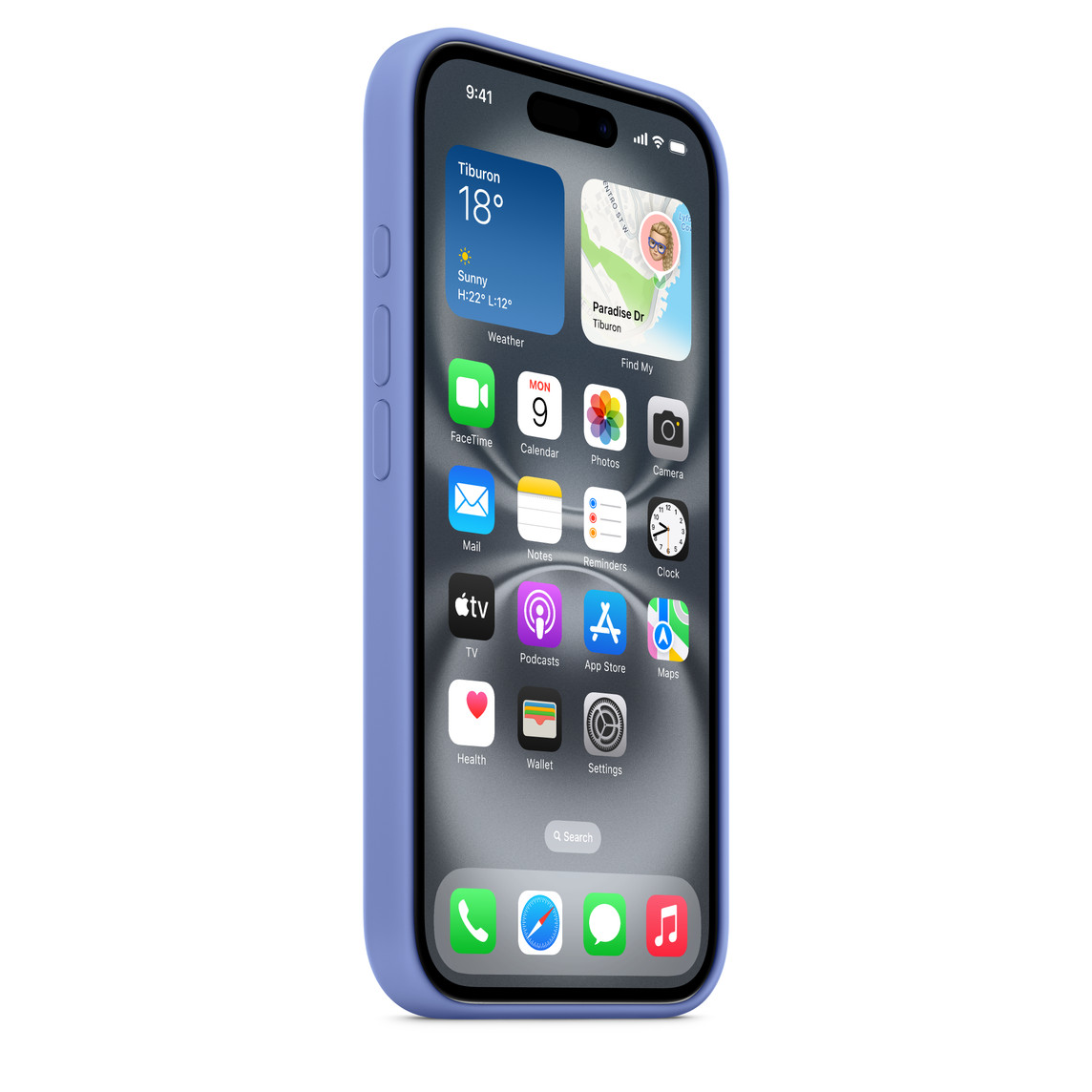 iPhone 16 Silicone Case with MS - Periwinkle 