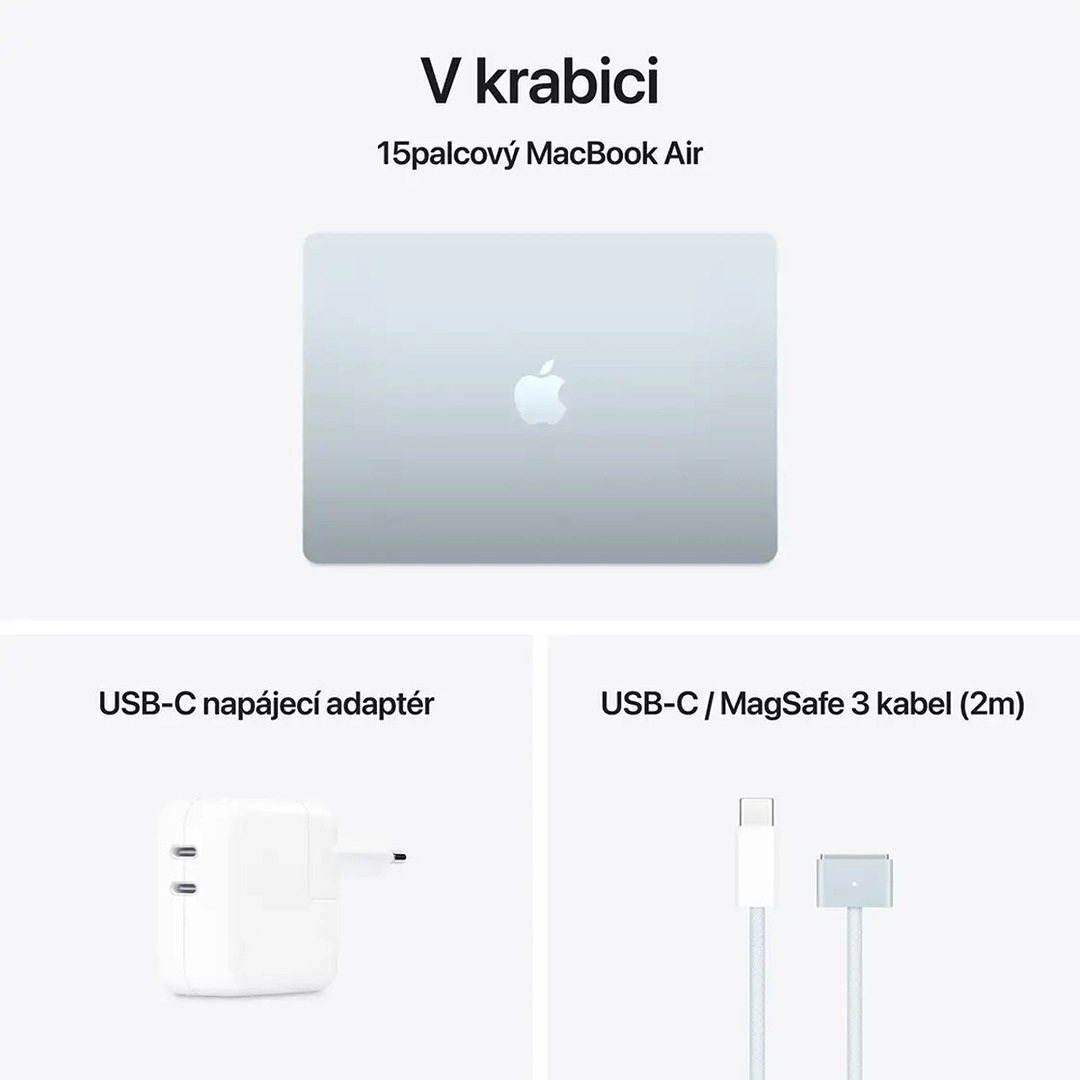Apple MacBook Air 15"/ M4/ 15, 3"/ 2880x1864/ 16GB/ 512GB SSD/ M4/ Sequoia/ Sky Blue/ 1R 