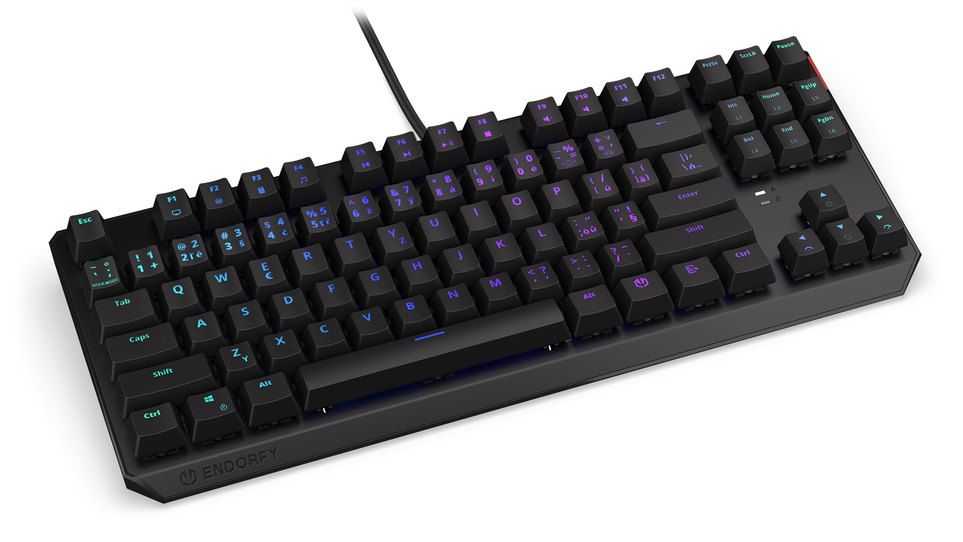 Endorfy Thock TKL Brown/ Drôtové USB-A/ CZ layout/ Čierna 
