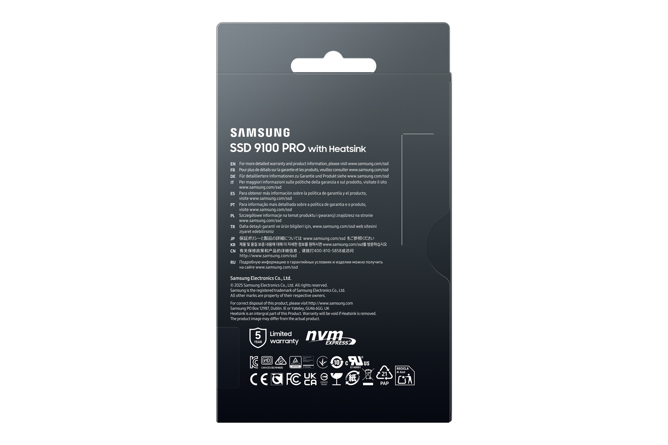 Samsung 9100 PRO/ 2TB/ SSD/ M.2 NVMe/ Čierna/ Heatsink/ 5R 