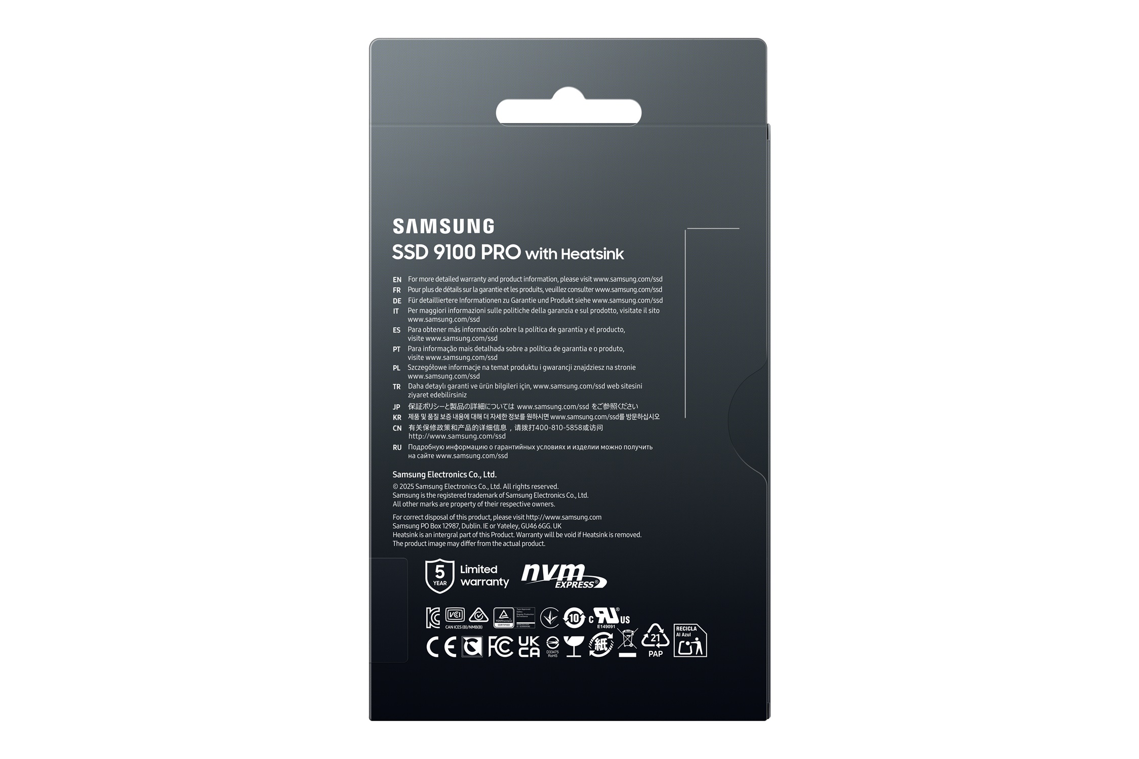 Samsung 9100 PRO/ 1TB/ SSD/ M.2 NVMe/ Čierna/ Heatsink/ 5R 