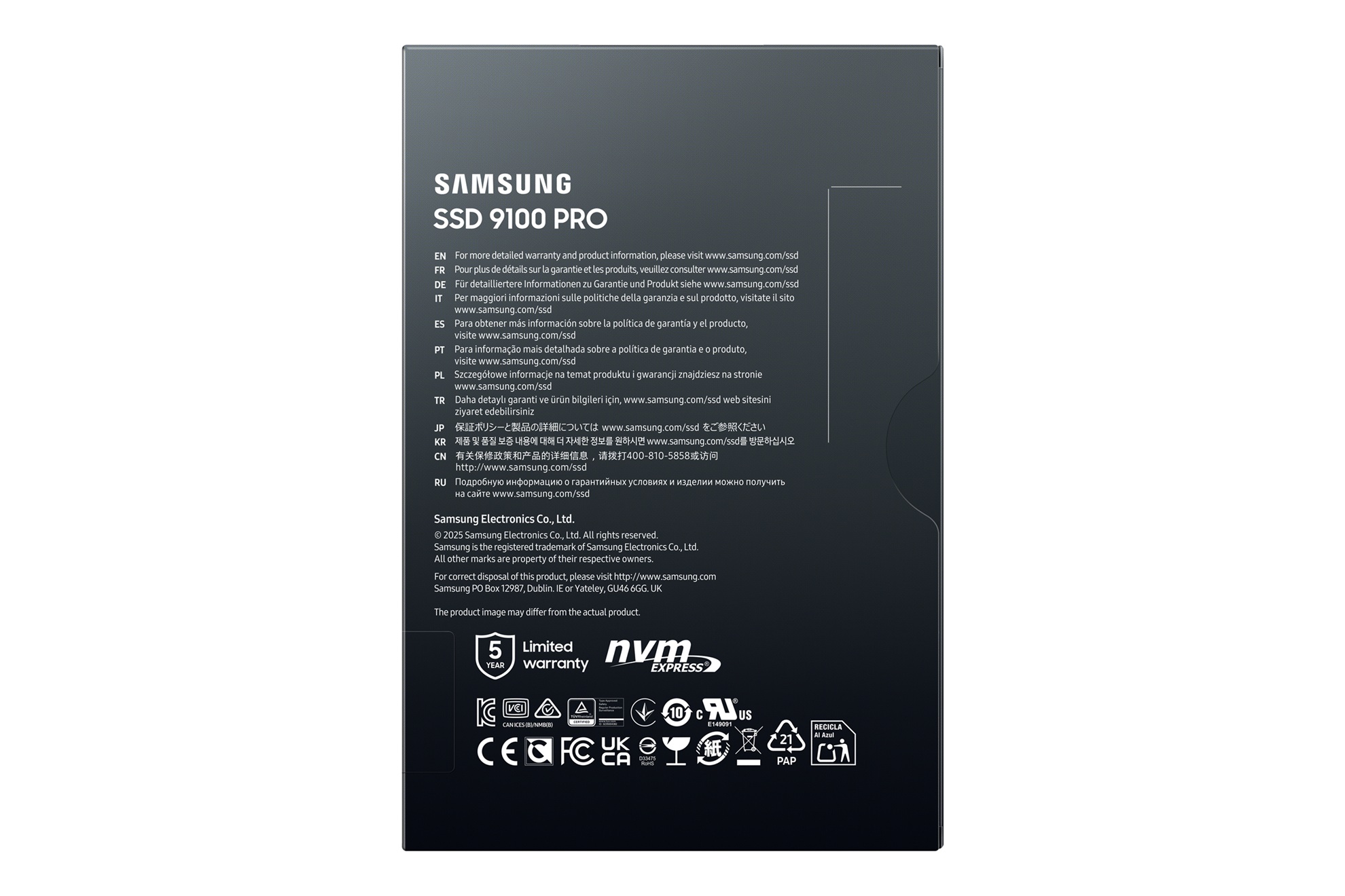 Samsung 9100 PRO/ 1TB/ SSD/ M.2 NVMe/ Čierna/ 5R 