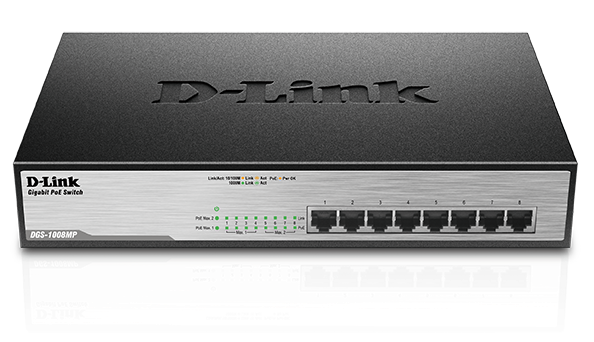 D-Link DGS-1008MP 8x 1000 Desktop Switch, 8PoE port 
