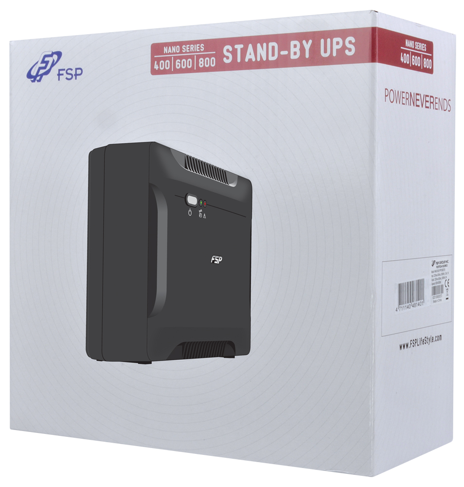 FSP UPS Nano 800, 800 VA / 480 W, offline 