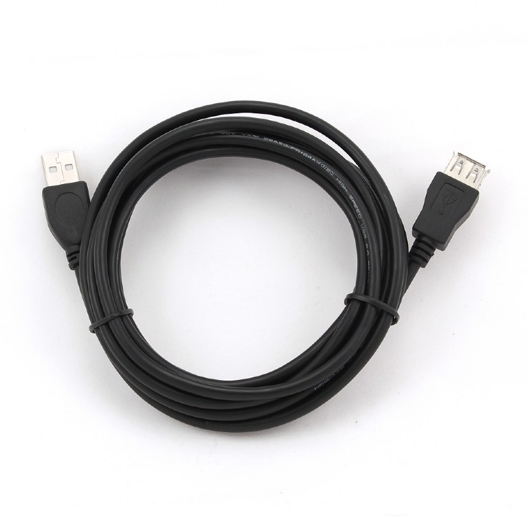 Kábel USB A-A 3m 2.0 predlžovací HQ Black 
