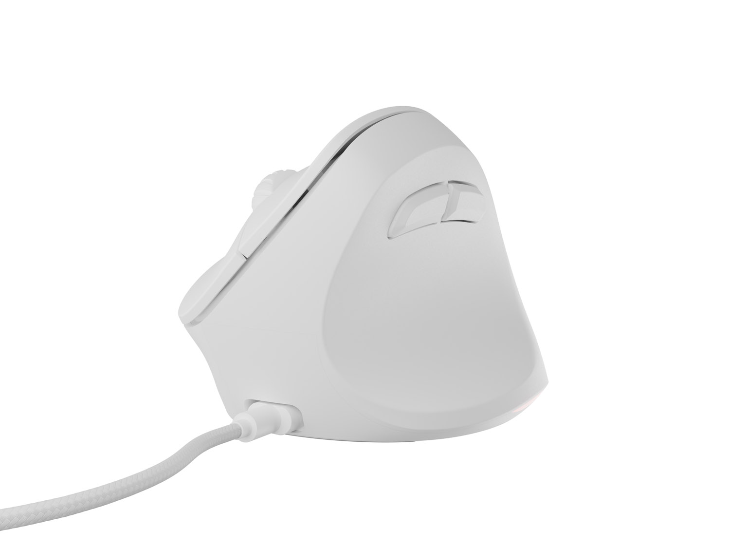 Vertikálna myš Natec CRAKE 2 PRO/ Vertikálna/ Optická/ Pre pravákov/ 12 400 DPI/ Drôtové USB-A/ Biela 