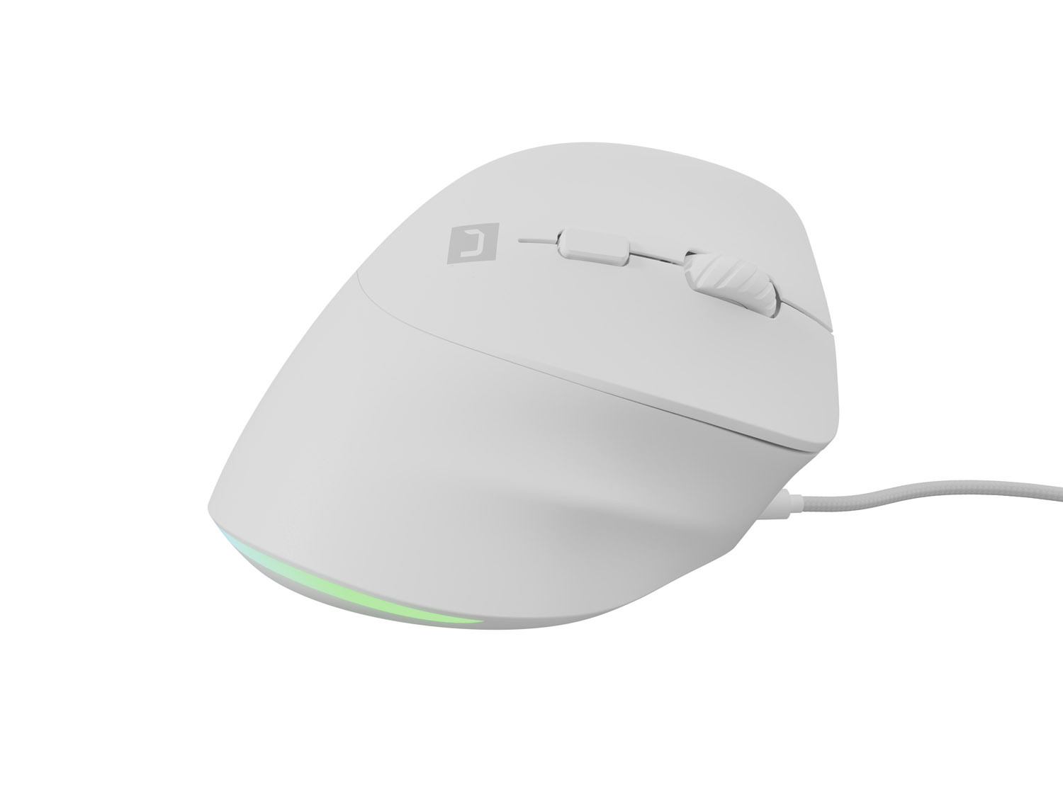 Vertikálna myš Natec CRAKE 2 PRO/ Vertikálna/ Optická/ Pre pravákov/ 12 400 DPI/ Drôtové USB-A/ Biela 