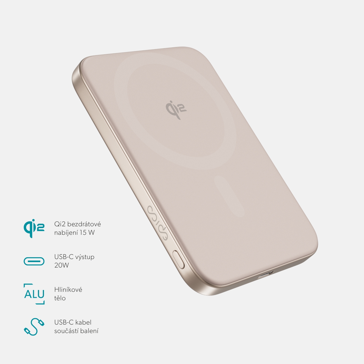 Epico Qi2 5000mAh Alu Mag+ PowerBanka EM51 - rose 