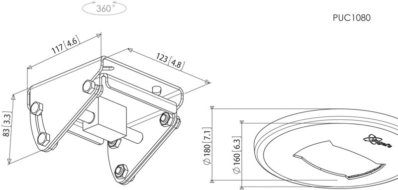 Vogel´s Stropní úchyt PUC 1080 pro šikmé stropy 