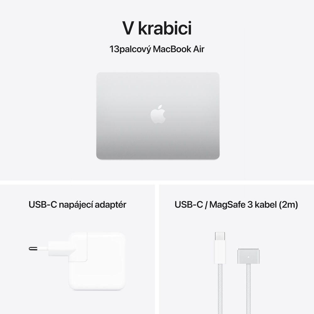 Apple MacBook Air 13"/ M4/ 13, 6"/ 2560x1664/ 16GB/ 256GB SSD/ M4/ Sequoia/ Silver/ 1R 