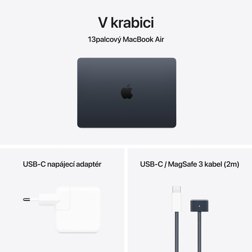 Apple MacBook Air 13"/ M4/ 13, 6"/ 2560x1664/ 16GB/ 256GB SSD/ M4/ Sequoia/ Midnight/ 1R 