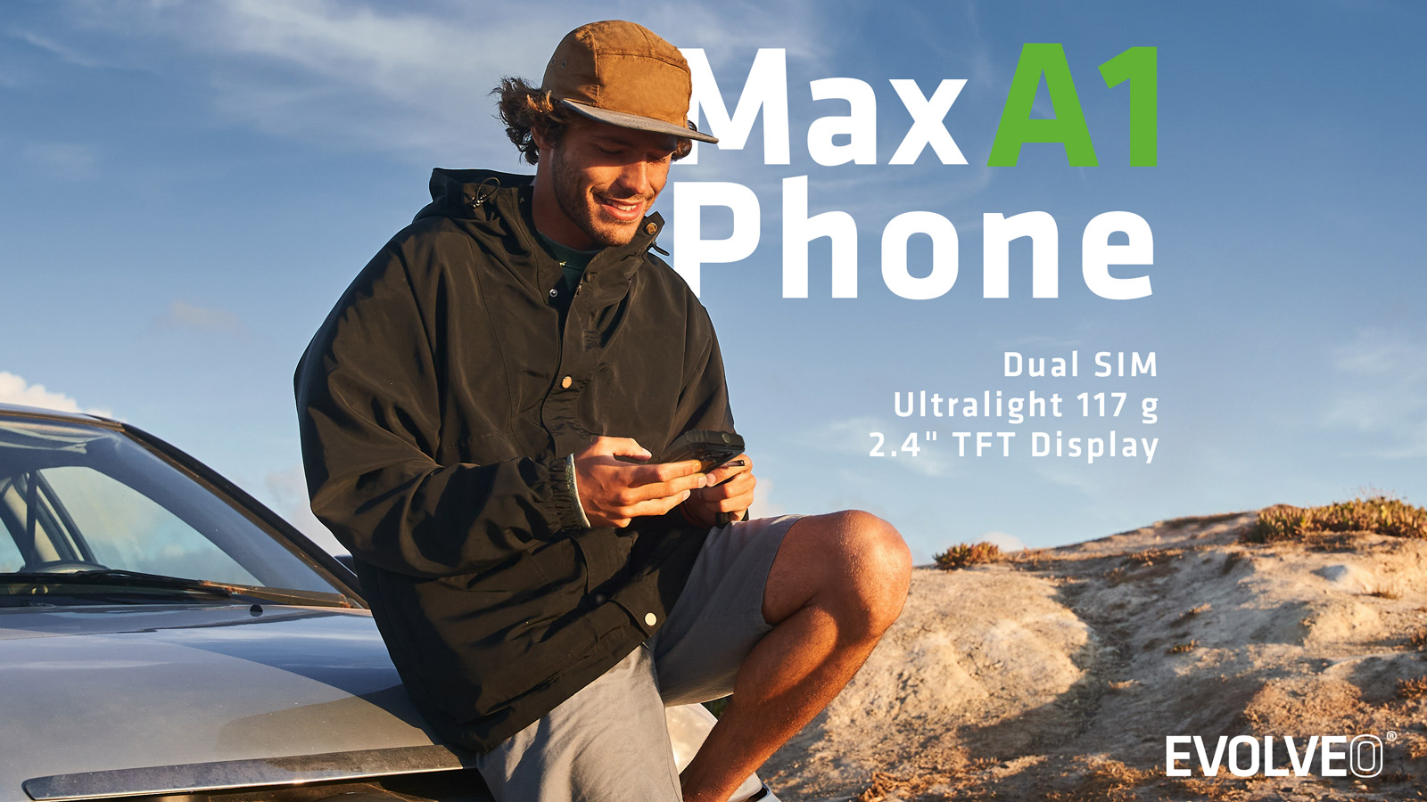EVOLVEO MaxPhone A1, tlačidlový Dual SIM telefón, čierny 