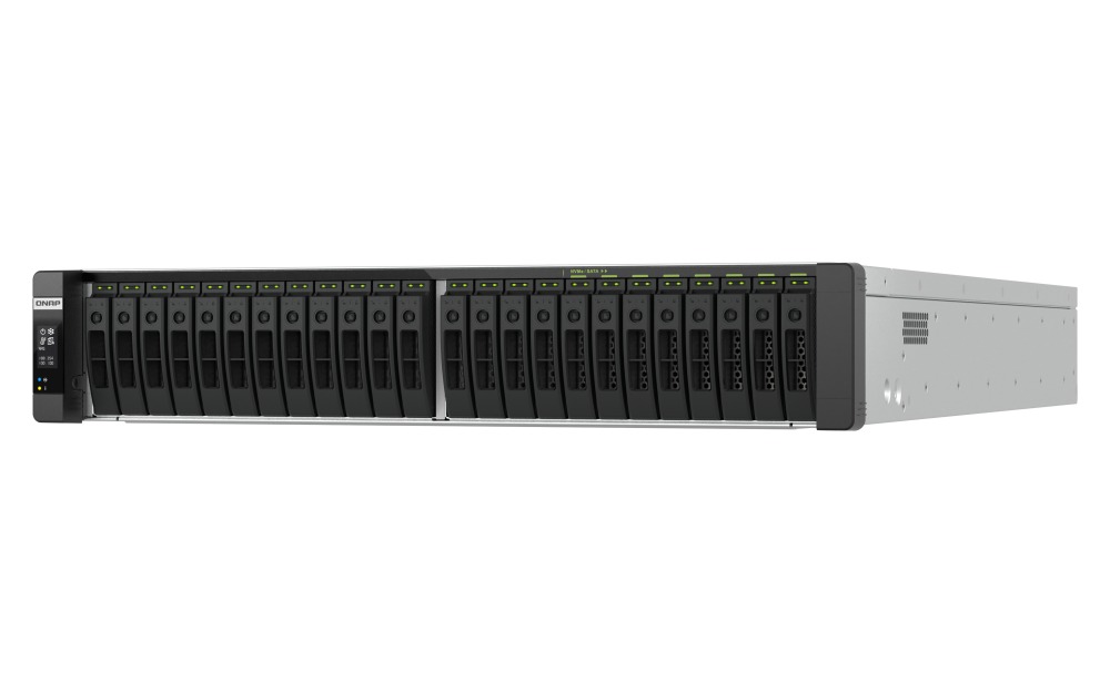 QNAP TDS-h2489FU-R2-4314-128G (2x Xeon, 128GB RAM, 24x 2, 5" U.2 SATA, 4x PCIe, 4x 2, 5GbE, 2x 25GbE) 