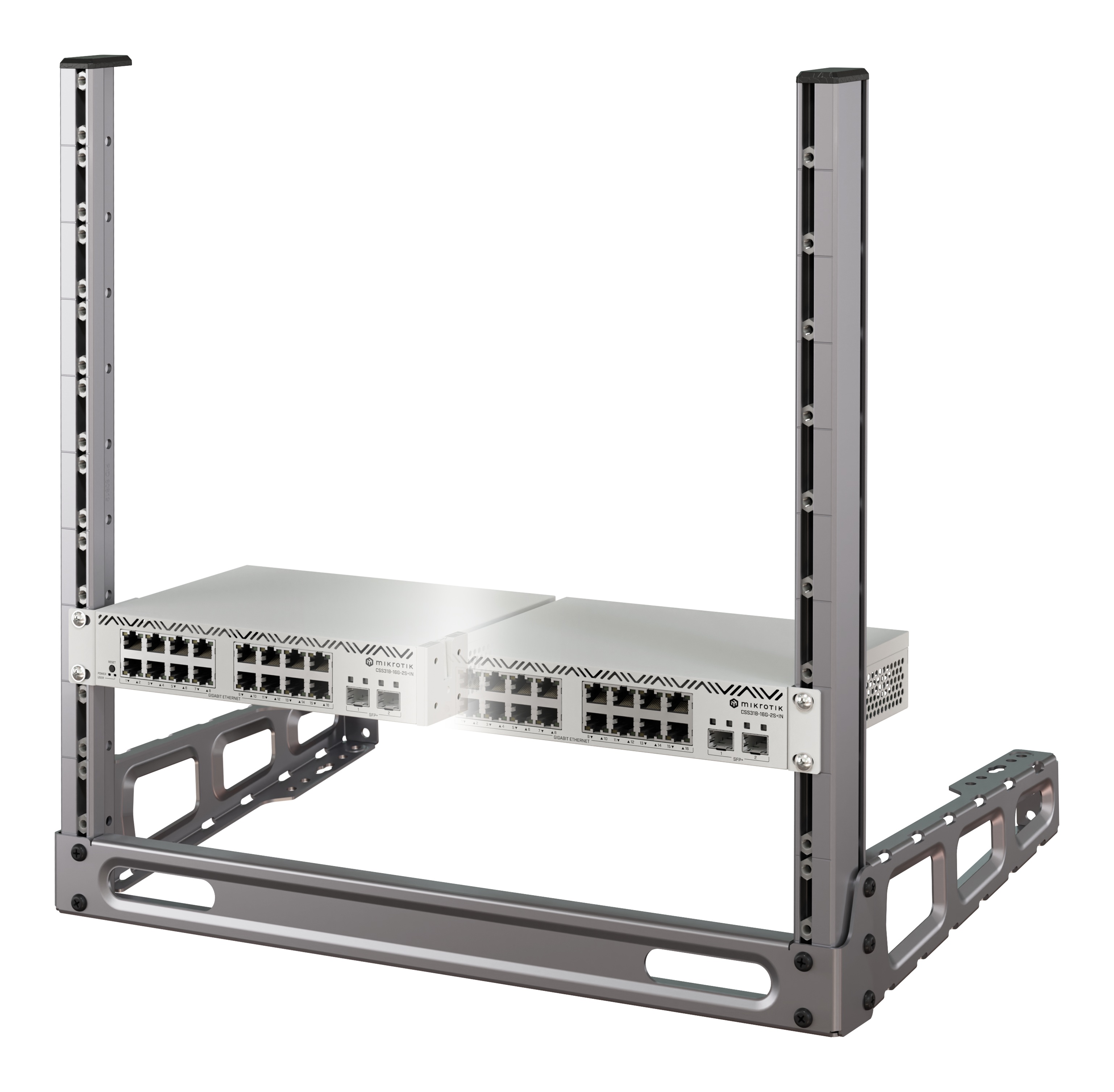 MikroTik RMK-2x10 19 - 10" Sada pre montáž 2x CSS318-16G-2S+IN do 1U 19" Racku 