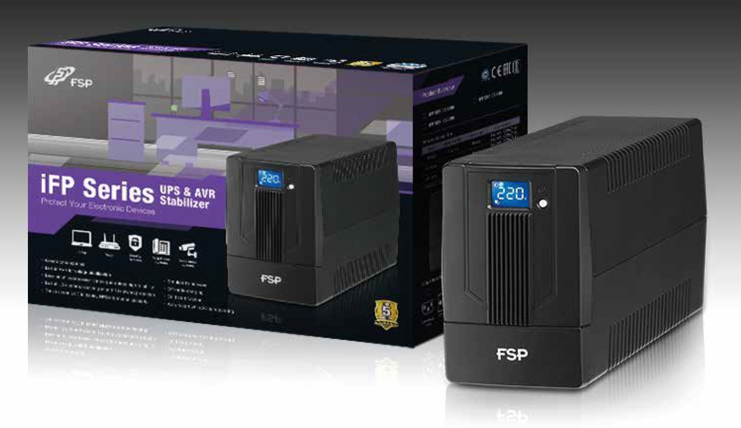 FSP UPS iFP 1000, 1000 VA / 600 W, LCD, line interactive 