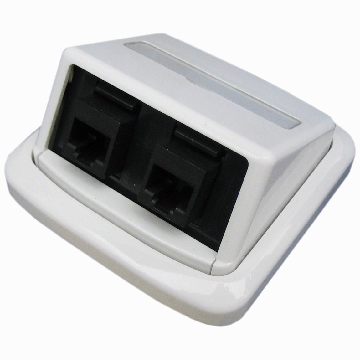 Dvojzásuvka ABB TANGO 2xRJ45 Cat5e UTP biela, BKkeys