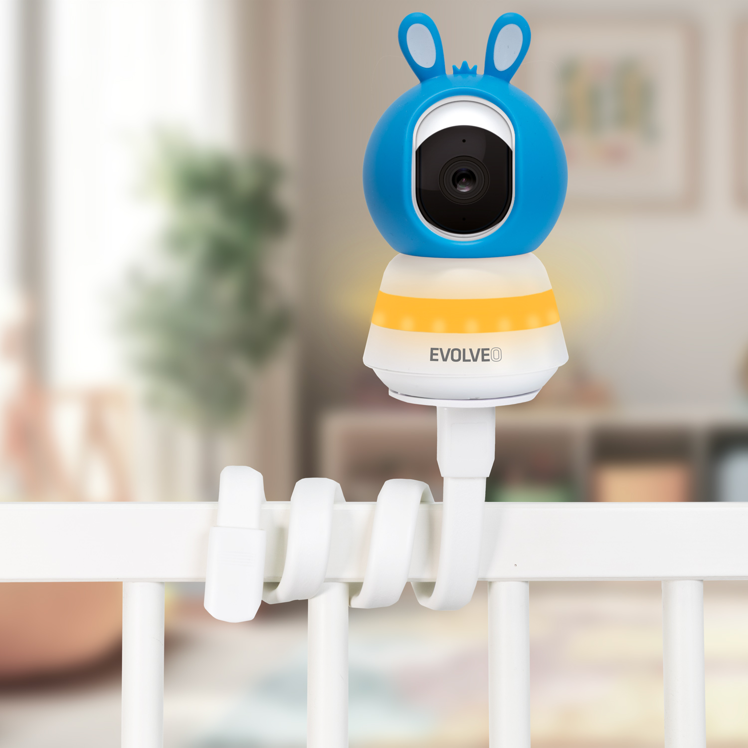 EVOLVEO Baby Monitor LUX- Chytrá 360 ° videoopatrovateľka s nočným videním, detekciou plače a pohybu, modrá 