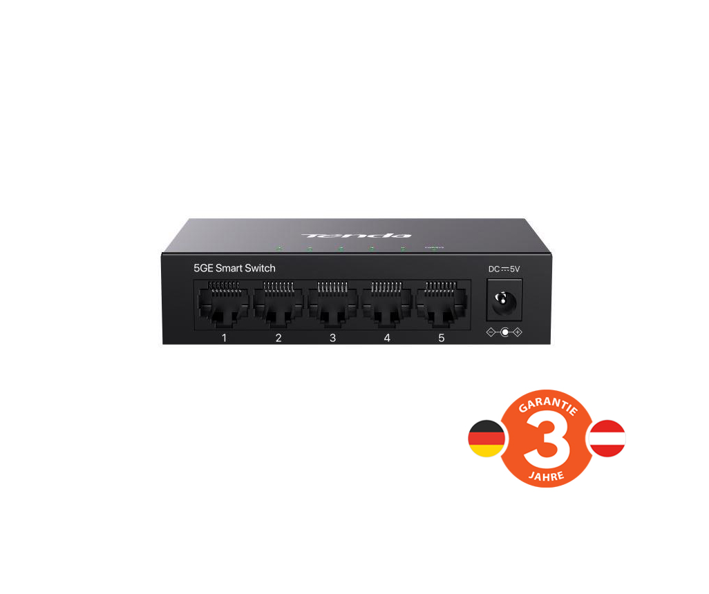 Tenda TEG2205D Websmart L2 cloud managed switch, 5x 10/ 100/ 1000 Mbps, Kov, Fanless - bez ventilátorov 