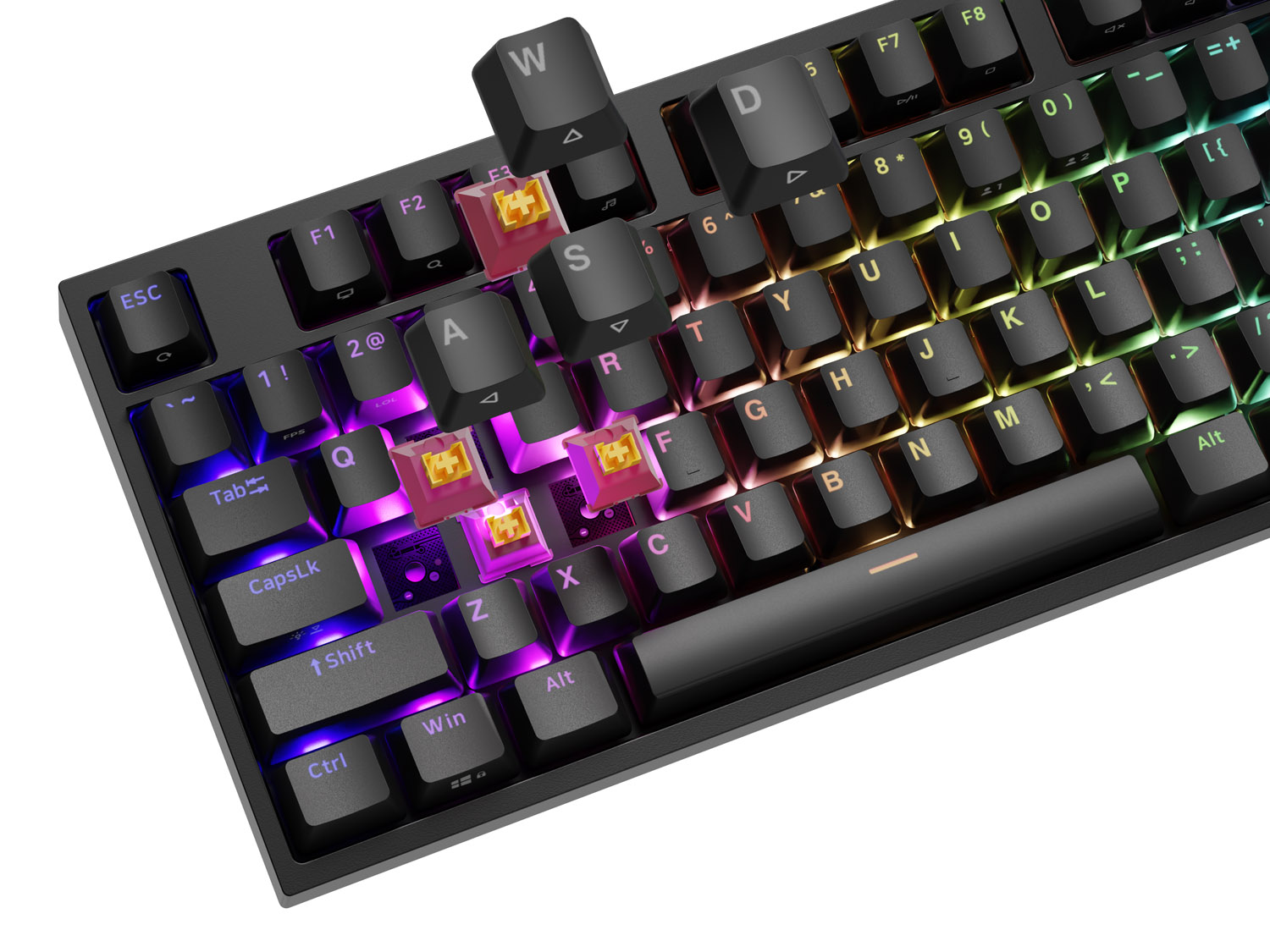 Herná mechanická klávesnica Genesis THOR 404/ RGB/ Outemu Peach Silent/ Drôtové USB-A/ US layout/ Čierna 
