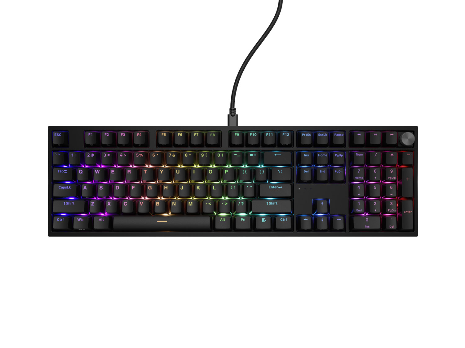 Herná mechanická klávesnica Genesis THOR 404/ RGB/ Outemu Peach Silent/ Drôtové USB-A/ US layout/ Čierna 
