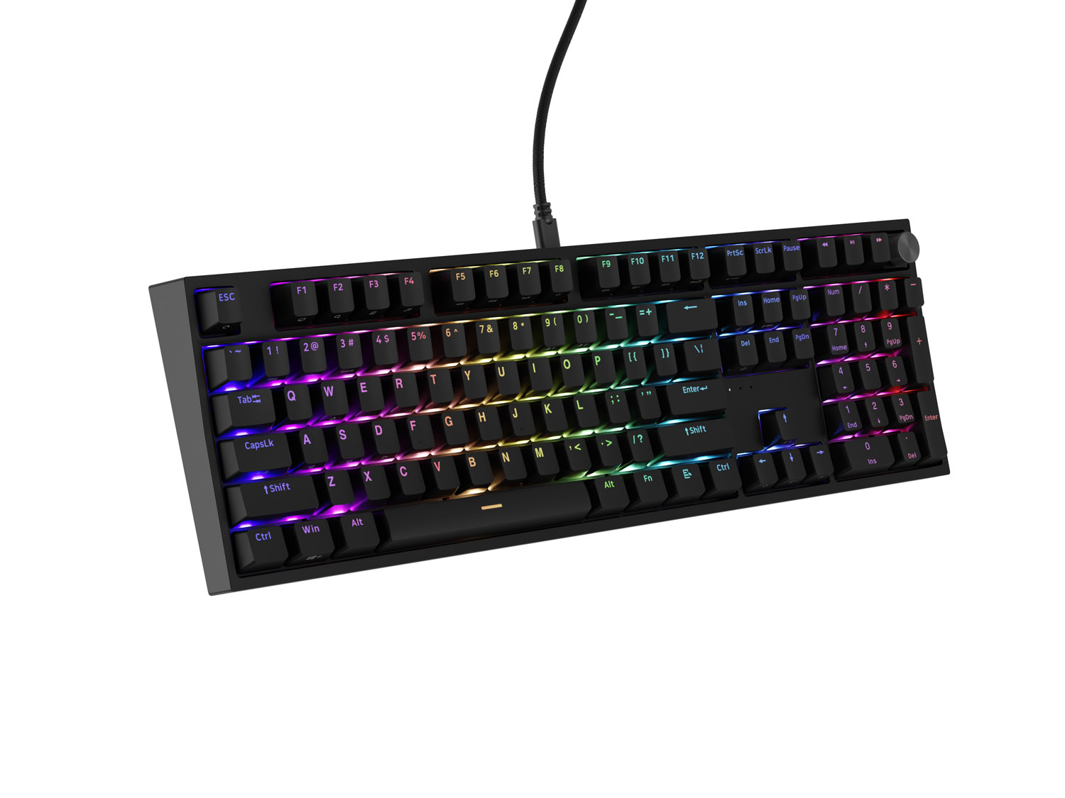 Herná mechanická klávesnica Genesis THOR 404/ RGB/ Outemu Peach Silent/ Drôtové USB-A/ US layout/ Čierna 