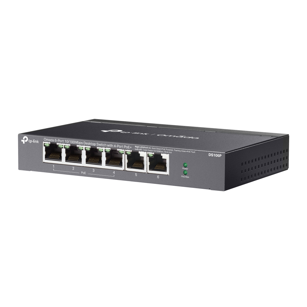 DS106P TP-link Omada 6x 10/ 100 Mbps, 4 PoE+, switch 