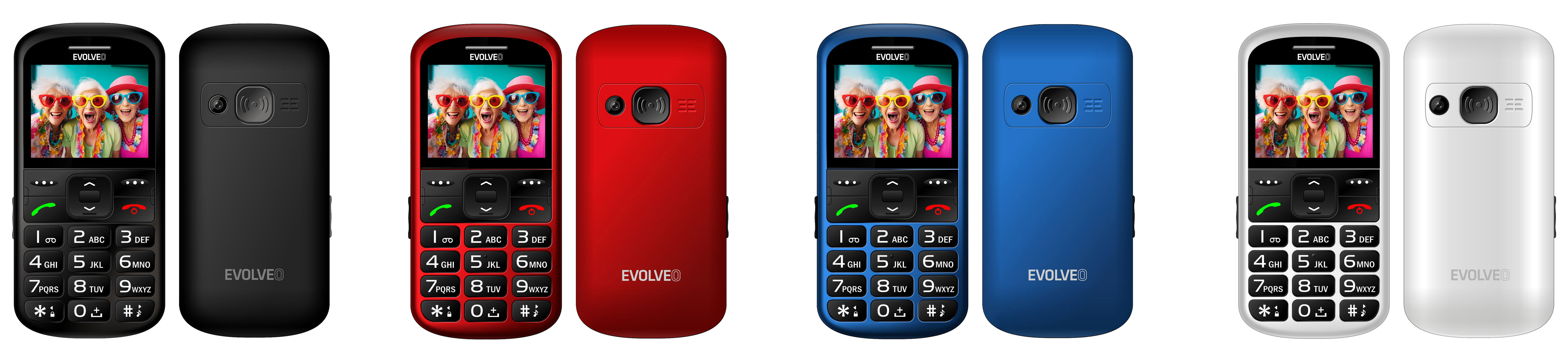 EVOLVEO EasyPhone XS, mobilný telefón pre seniorov, čierny 