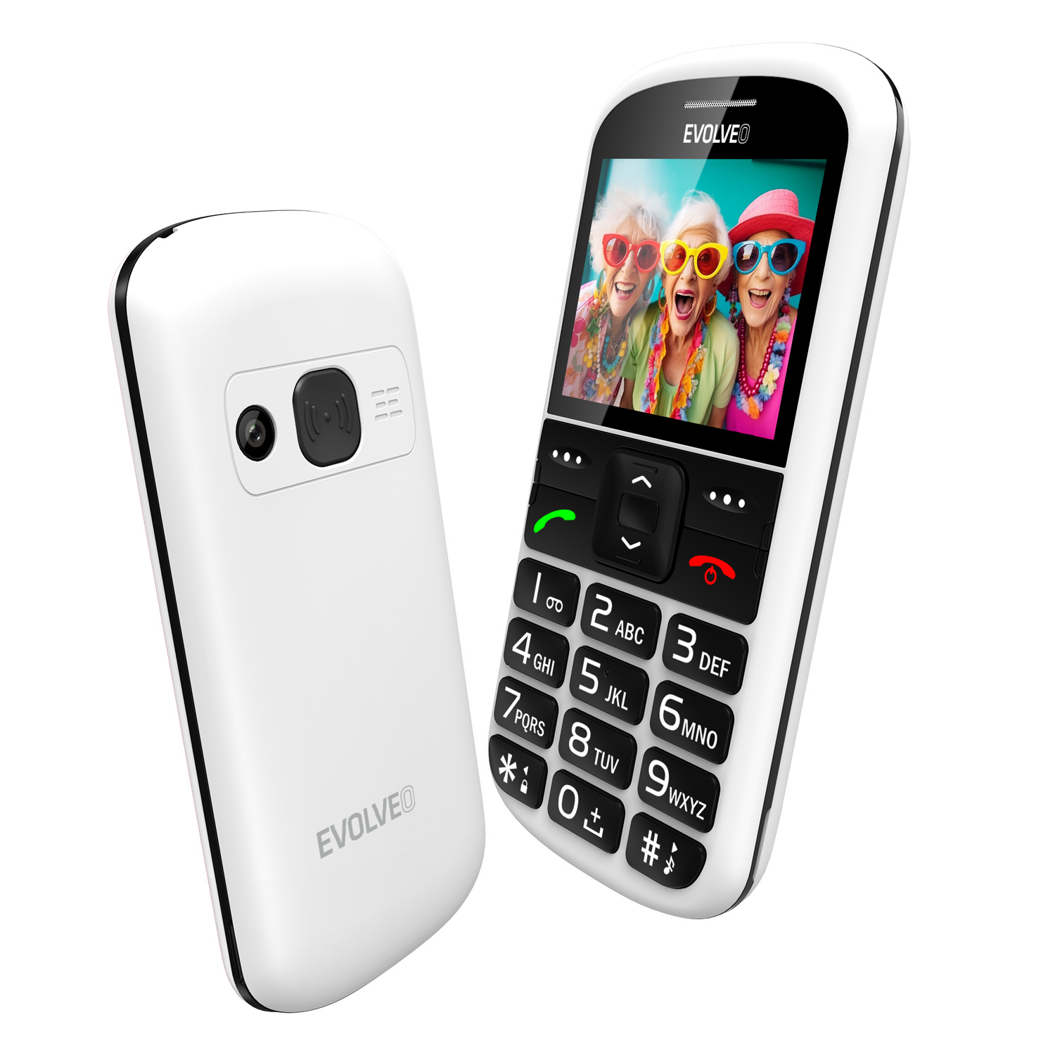 EVOLVEO EasyPhone XS, mobilný telefón pre seniorov, biely 