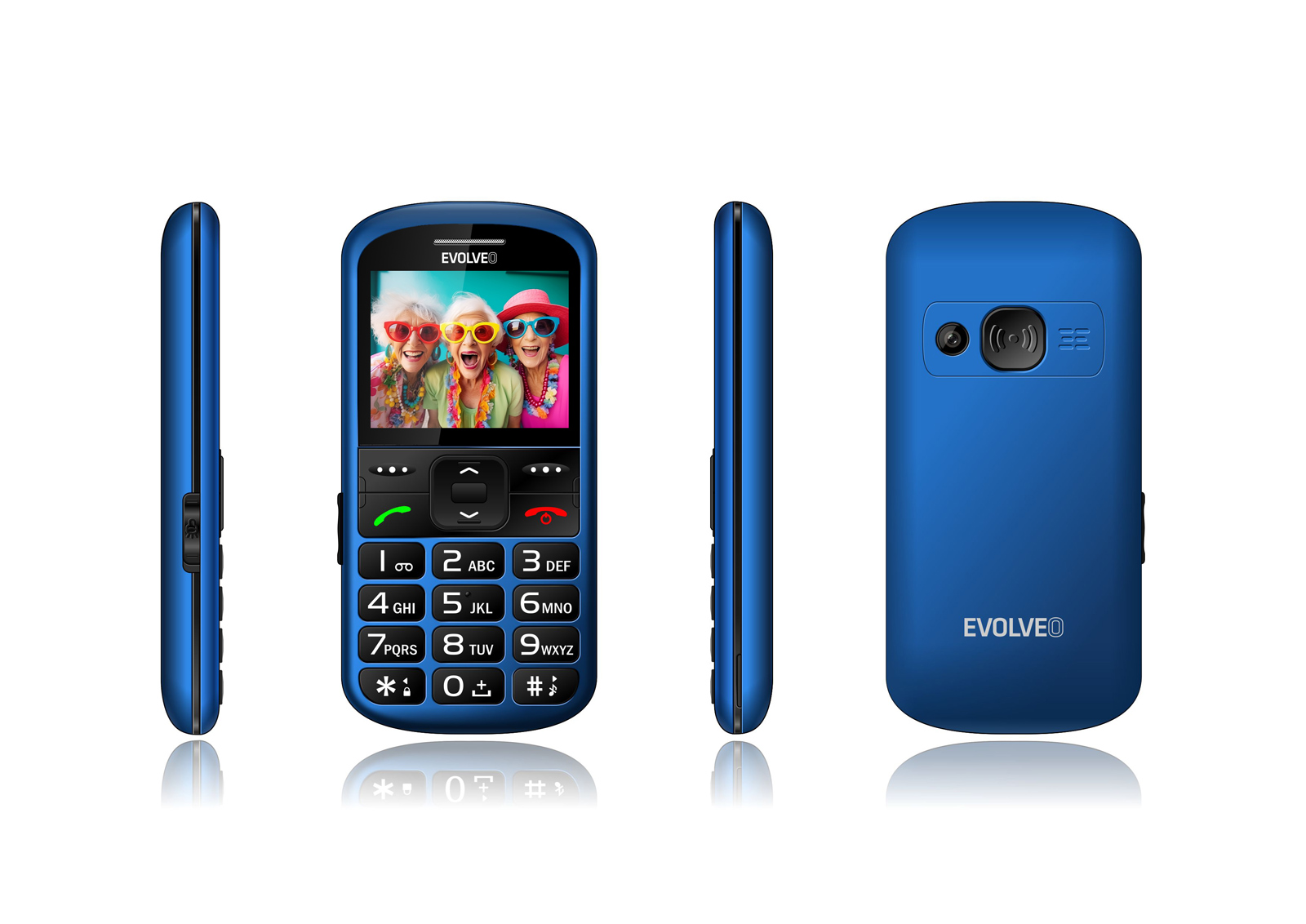 EVOLVEO EasyPhone XS, mobilný telefón pre seniorov, modrý 
