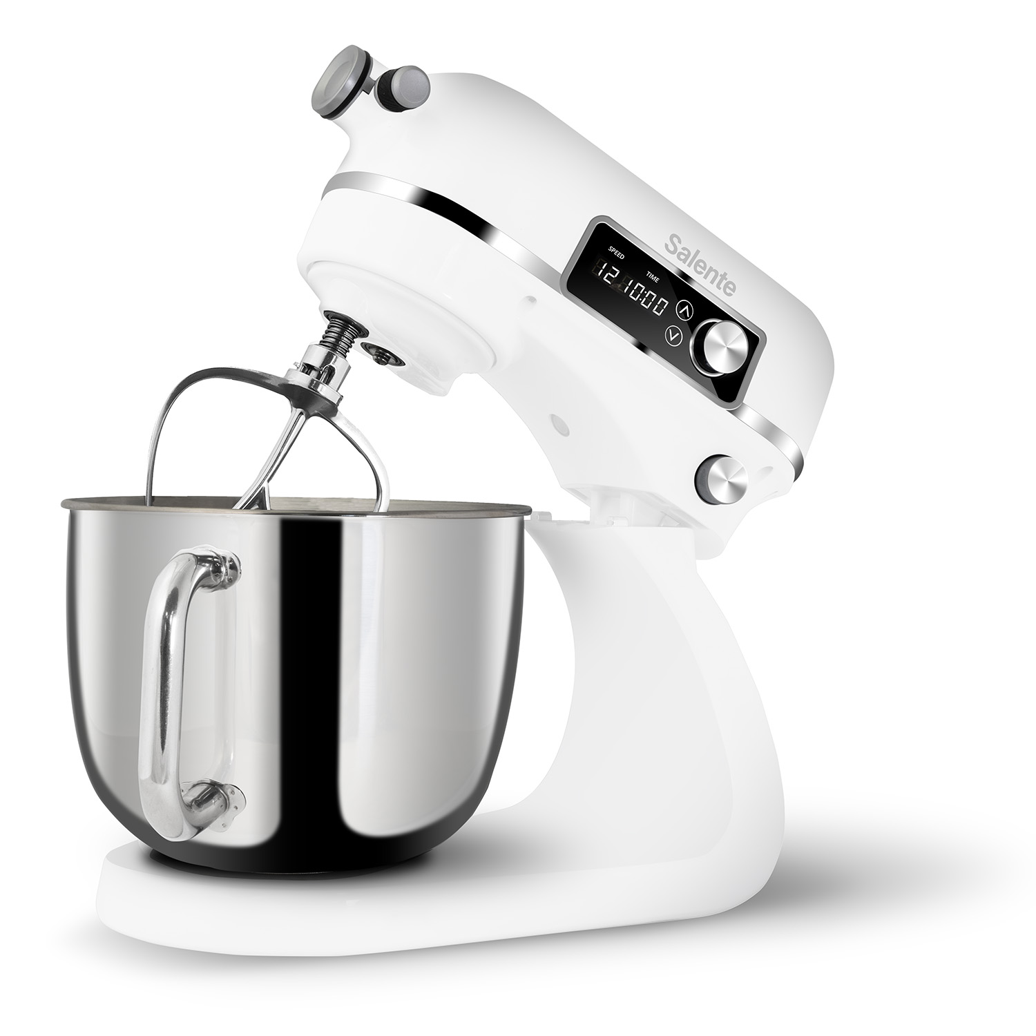 Salente DigiChef+, kuchynský robot, misa 6 litrov, celokovový, mäsomlynček, digitálny displej, biely 
