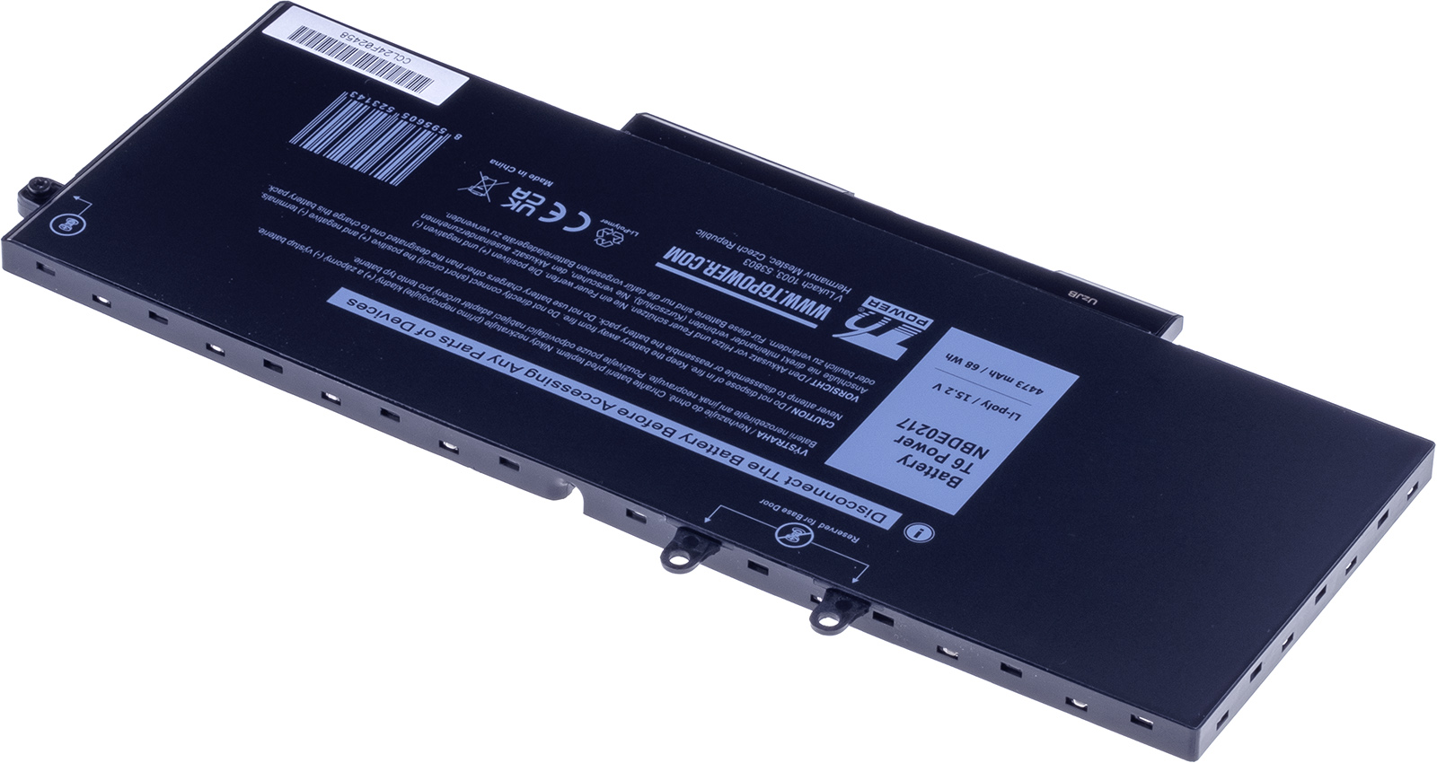 Batéria T6 Power pre Dell Latitude 5401, 5410, 5501, 5510, Precision 3550, 4470mAh, 68Wh, 4cell 