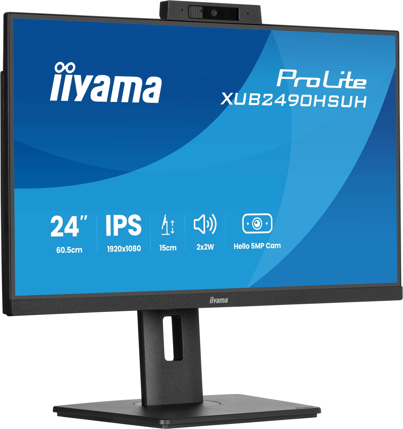 24" iiyama XUB2490HSUH-B2: IPS, FHD, HAS, webcam 