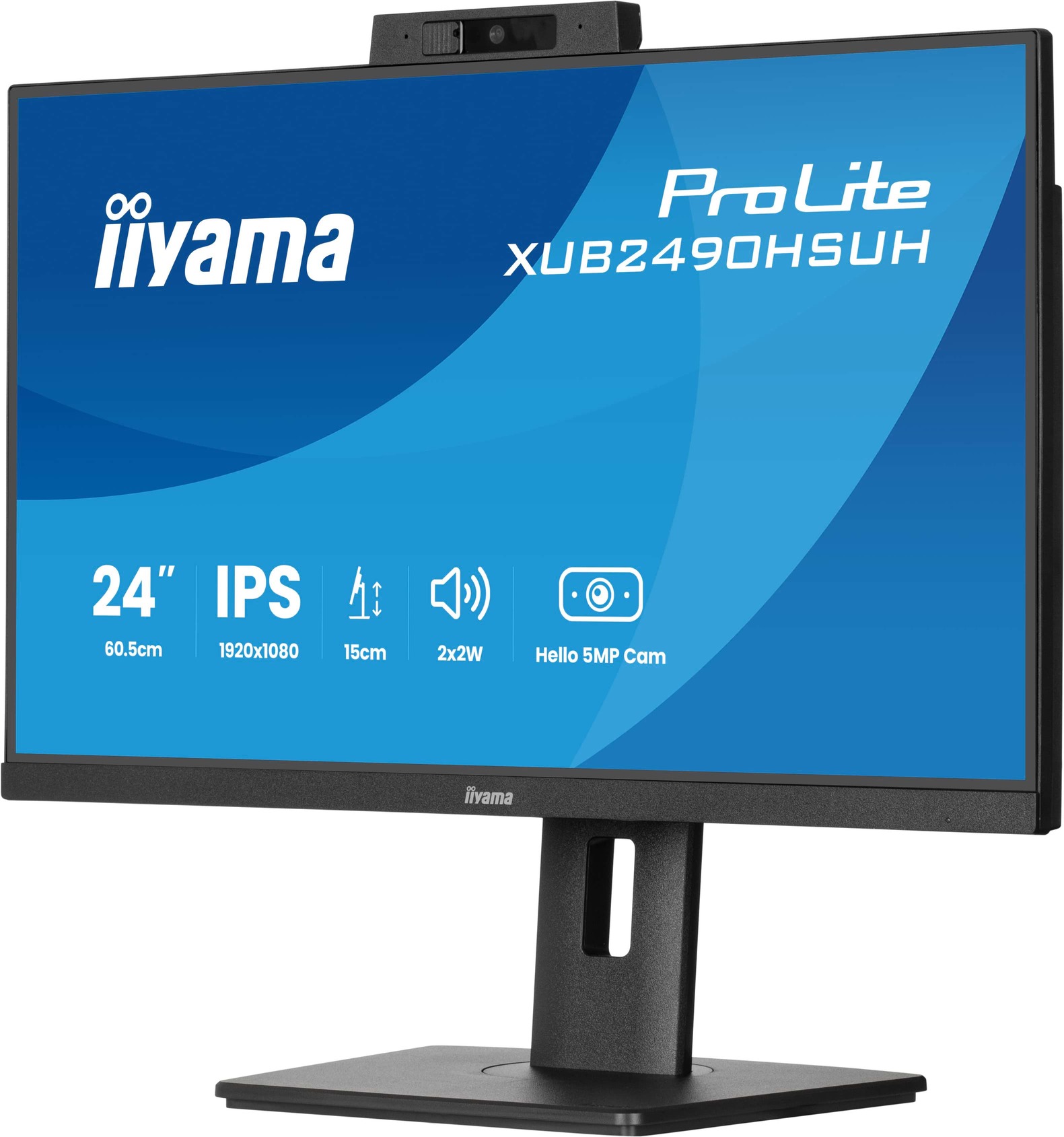 24" iiyama XUB2490HSUH-B2: IPS, FHD, HAS, webcam 