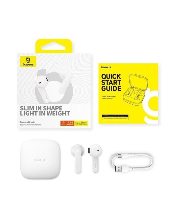Baseus Bluetooth slúchadlá Bowie E16 biela 