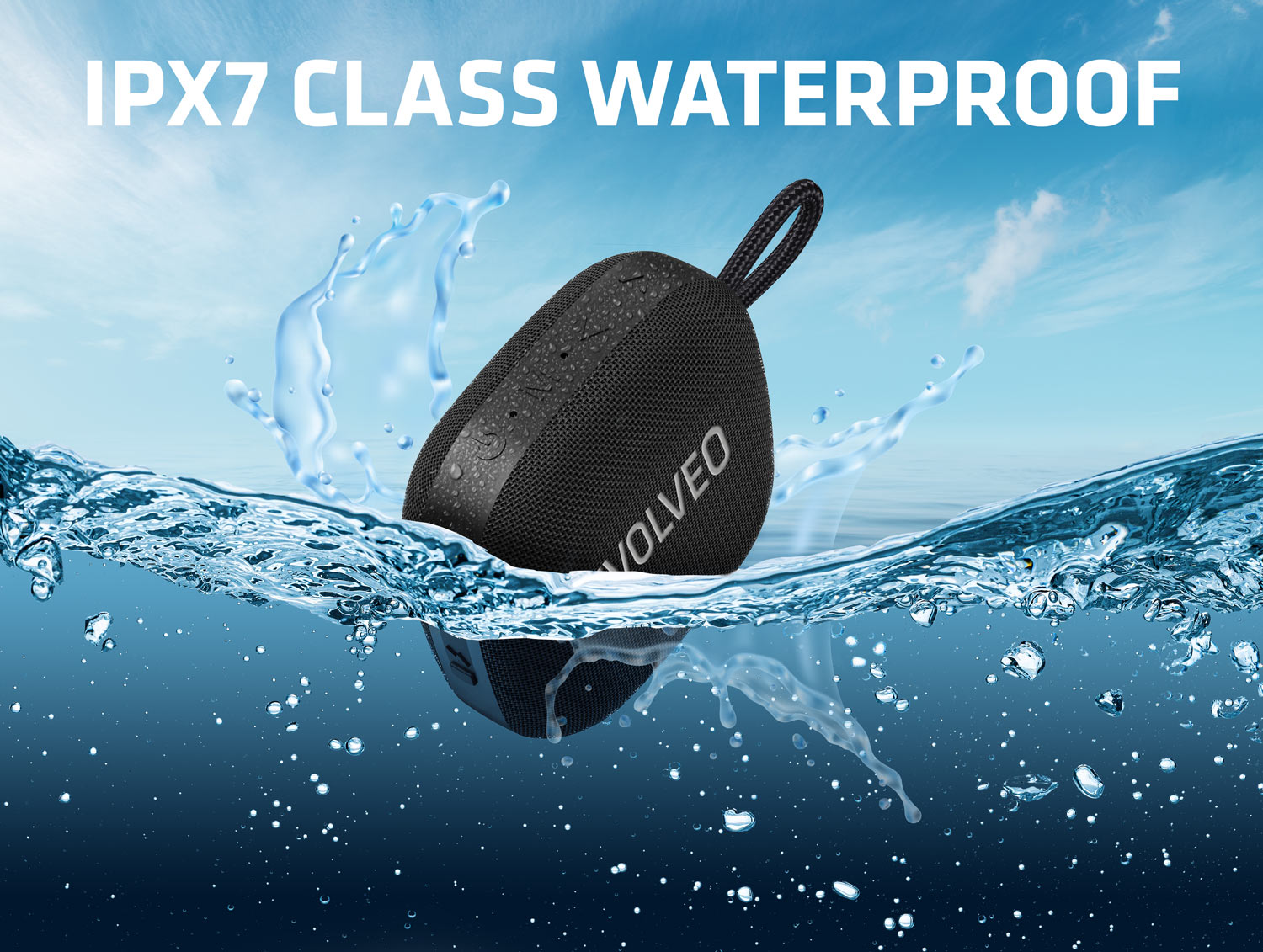 EVOLVEO TopSound, bezdrátový vodotěsný bluetooth reproduktor s rádiem, černý 