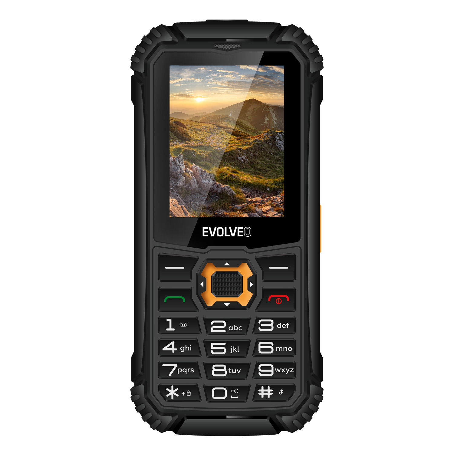 EVOLVEO StrongPhone Q1, IP68 odolný Dual SIM telefón, 2, 4" LCD, 1800mAh, čierno-oranžový 
