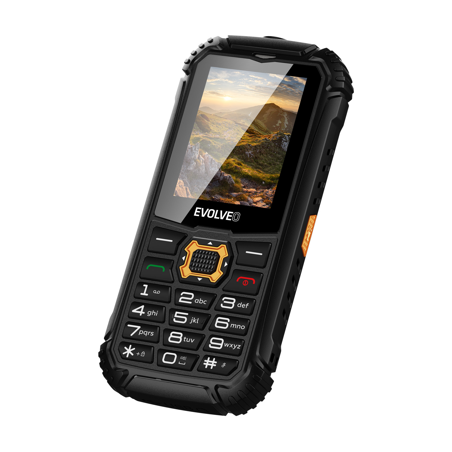 EVOLVEO StrongPhone Q1, IP68 odolný Dual SIM telefón, 2, 4" LCD, 1800mAh, čierno-oranžový 