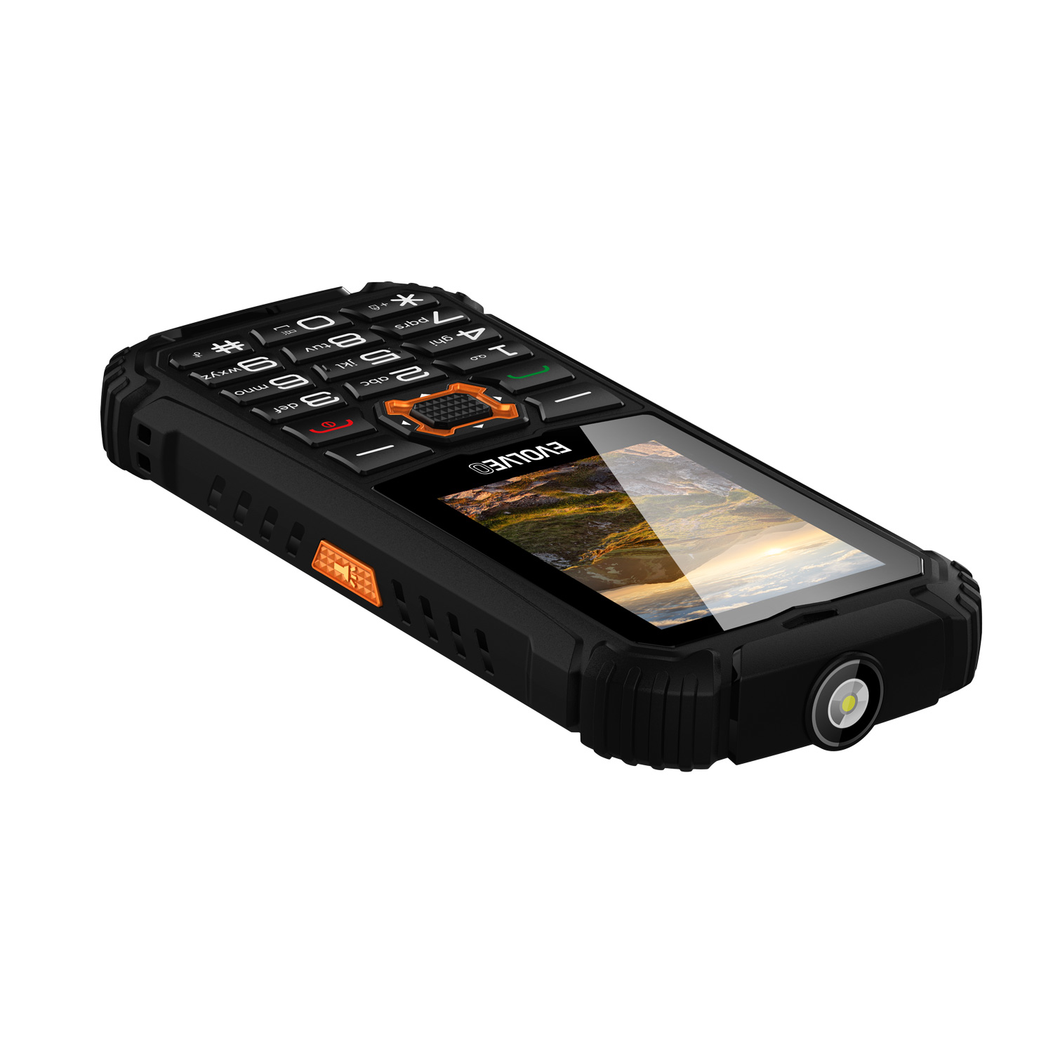 EVOLVEO StrongPhone Q1, IP68 odolný Dual SIM telefón, 2, 4" LCD, 1800mAh, čierno-oranžový 